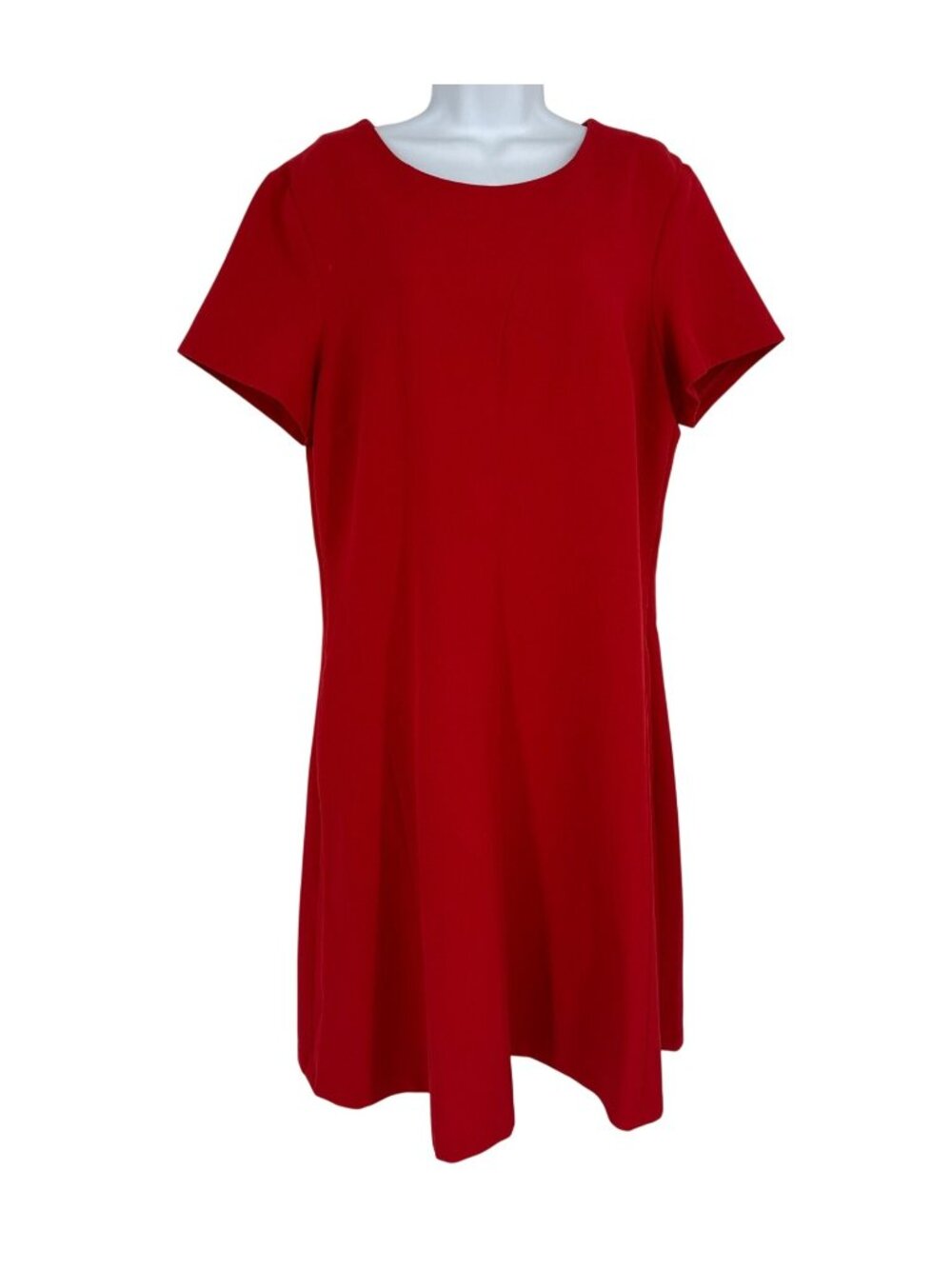 Banana Republic Red Short-Sleeve Back Zipper A-Line Dress Tall Size 16
